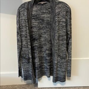 LOFT Gray Open-Front Sweater